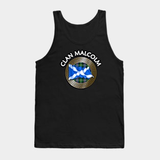 Clan Malcolm Crest & Tartan Knot Tank Top